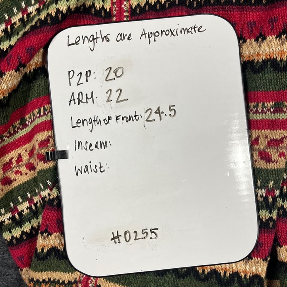 Vintage Heirloom Collectibles Red Green Fair Isle Zip Cardigan Sweater Sz S - Picture 9 of 9